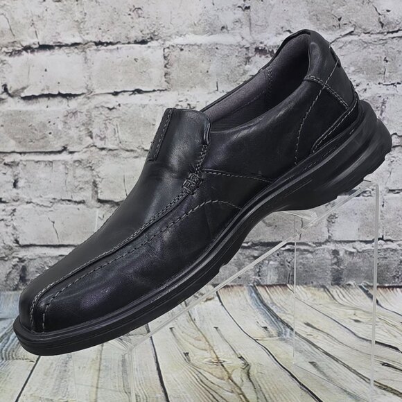 Clarks Gessler Step Loafers Men’s 11.5 Black Leather Slip-On Shoes Comfort - Picture 3 of 9